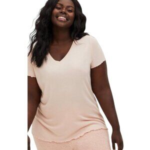 Torrid  Super Soft Rib Short Sleeve Lettuce Hem Lounge Tee